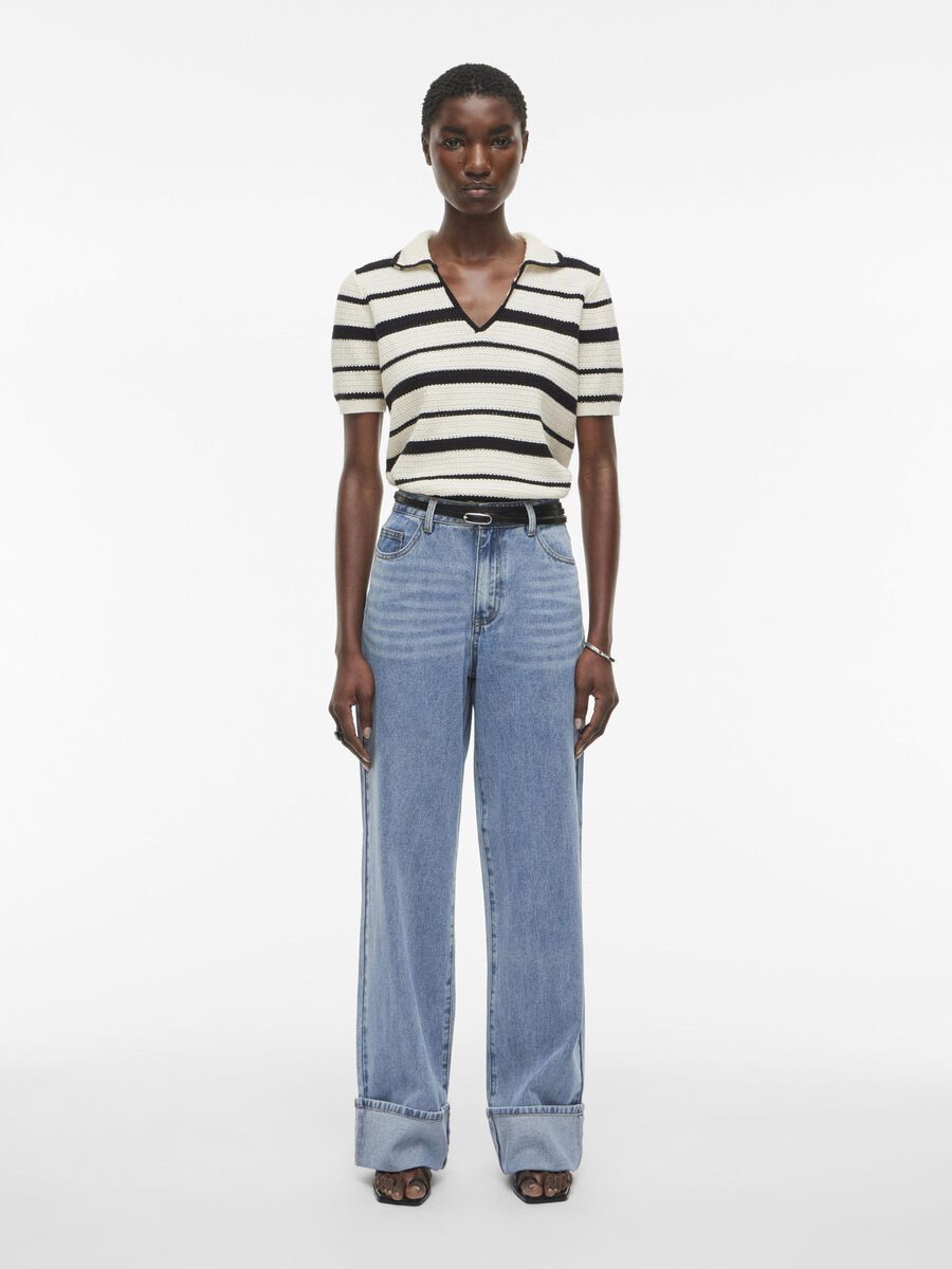 VILA HIGH WAIST JEANS, Light Blue Denim, highres - 14105758_LightBlueDenim_005.jpg