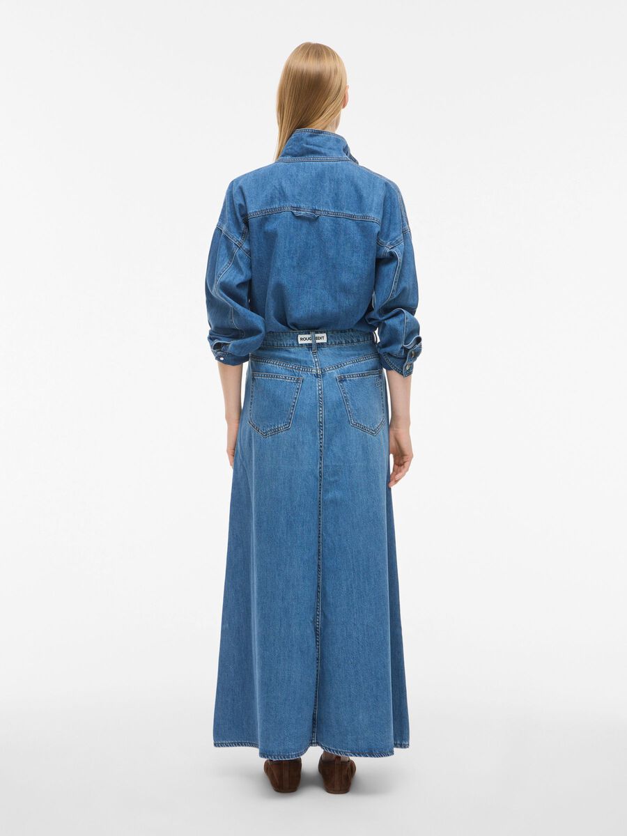 Carousel image - MAXI DENIM SKIRT, Medium Blue Denim | 2