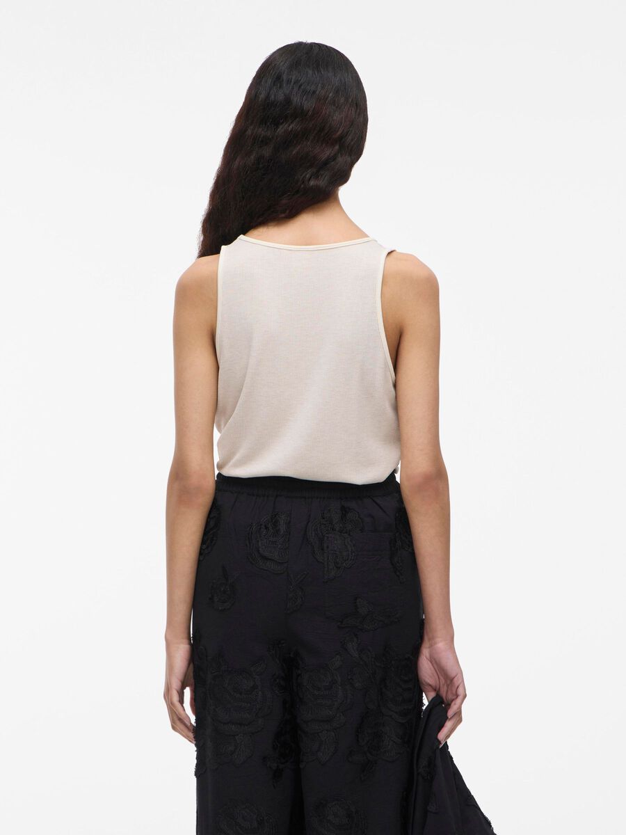 VILA ROUND NECK TANK TOP, Super Light Natural Melan, highres - 14108420_SuperLightNaturalMelan_004.jpg