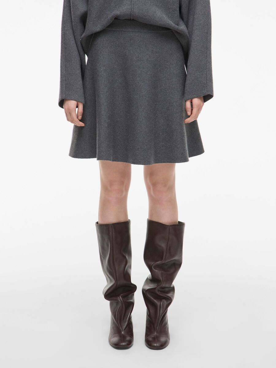 Carousel image - KNITTED MINI SKIRT, Dark Grey Melange | 1