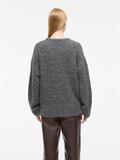 Product image thumbnail - ROUND NECK KNITTED PULLOVER, Dark Grey Melange | 2