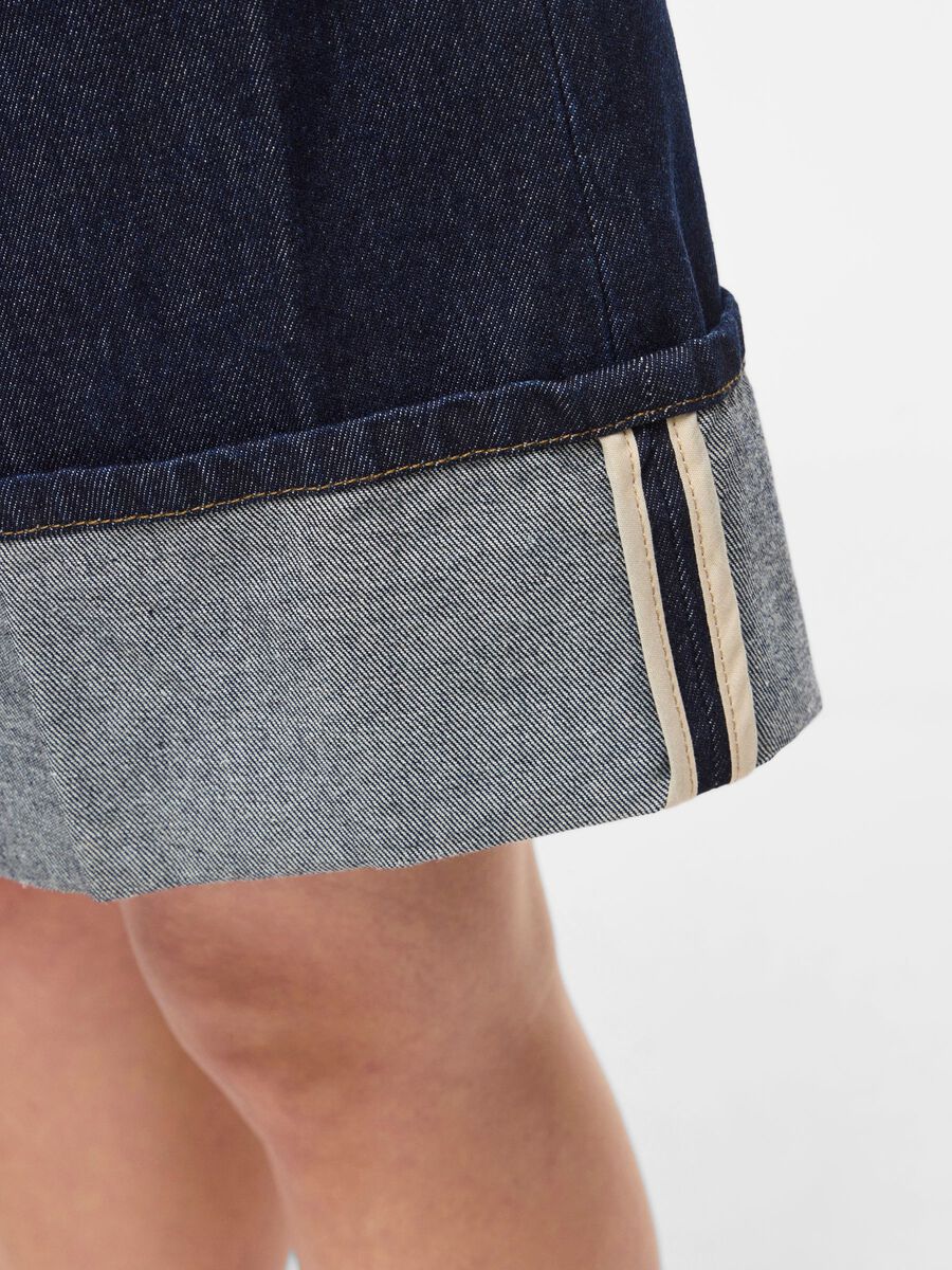 Carousel image - MID-WAIST DENIM SHORTS, Dark Blue Denim | 3