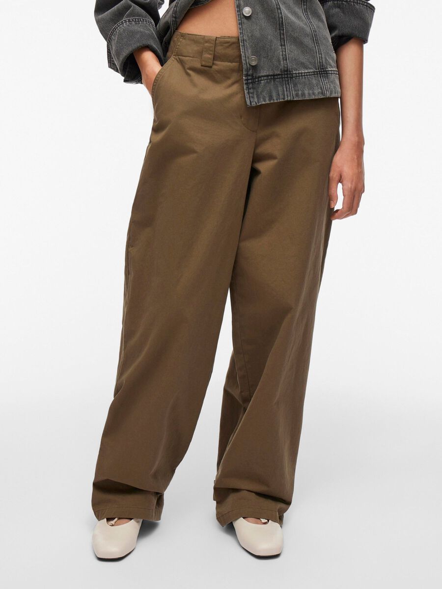 VILA MID-WAIST TROUSERS, Dark Olive, highres - 14108480_DarkOlive_003.jpg