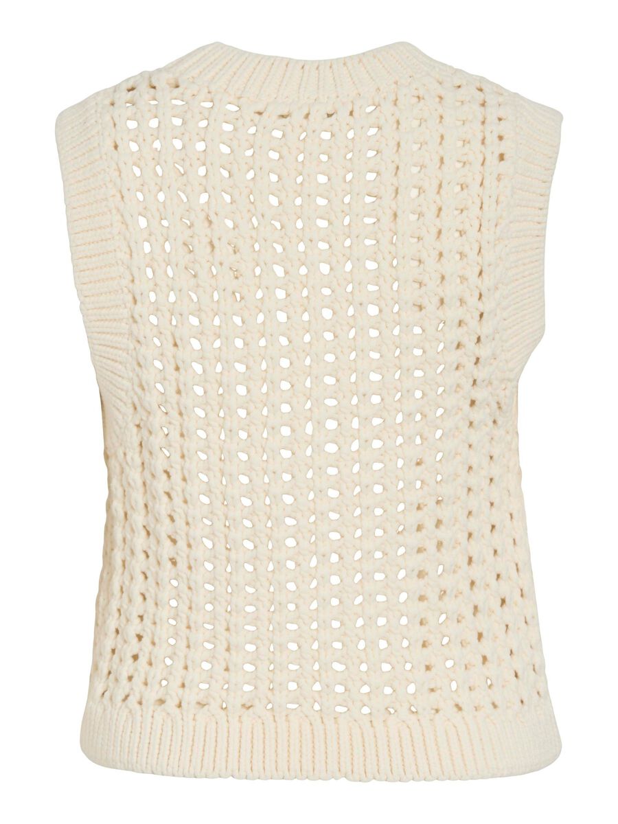 VILA ROUND NECK KNITTED VEST, Birch, highres - 14107742_Birch_002.jpg