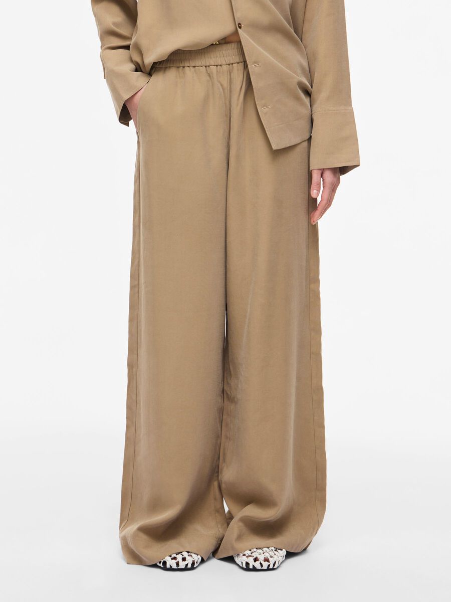 Product tile image - HIGH WAIST WIDE-LEG TROUSERS, Petrified Oak | 14114205_PetrifiedOak