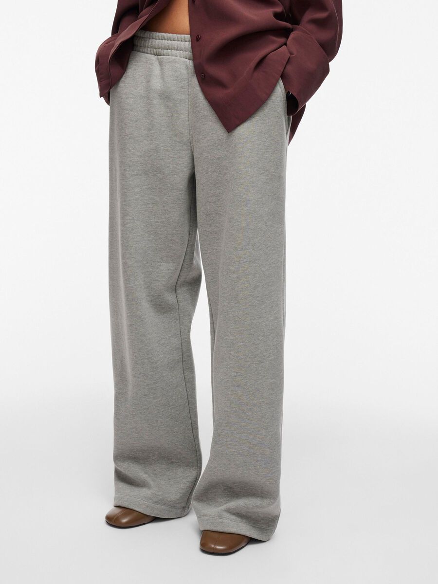 VILA MID-WAIST SWEATPANTS, Light Grey Melange, highres - 14108425_LightGreyMelange_003.jpg