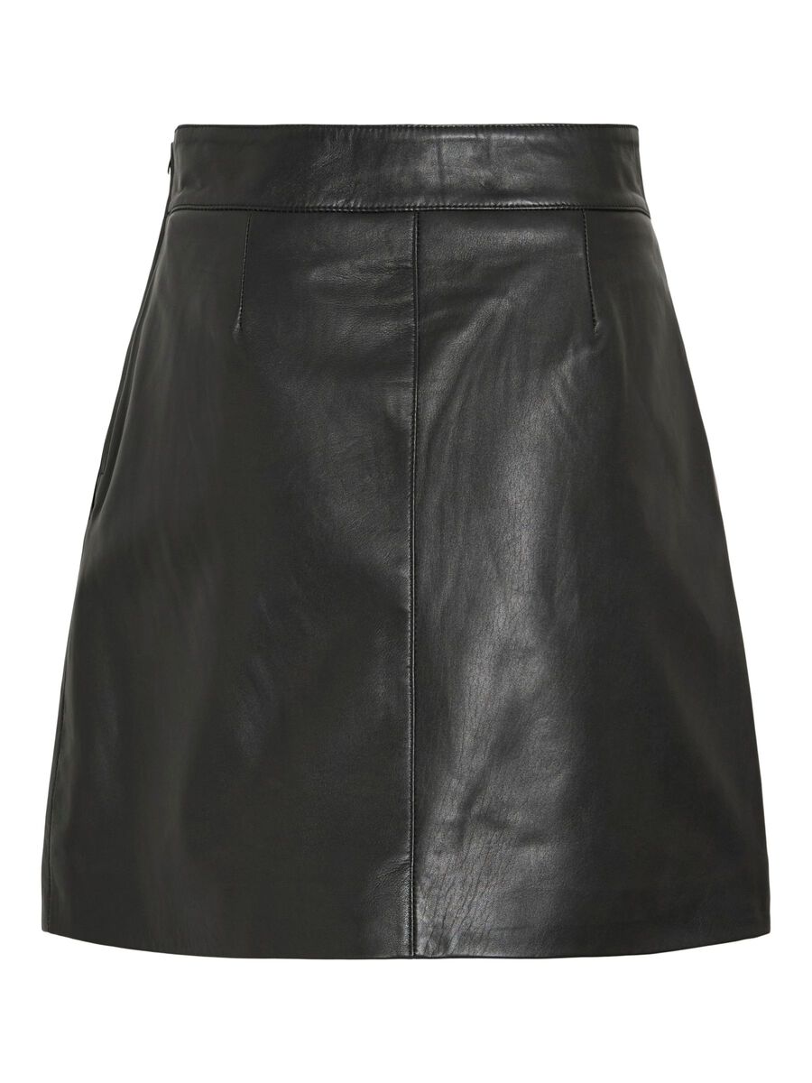 Carousel image - LEATHER MINI SKIRT, Meteorite | 2