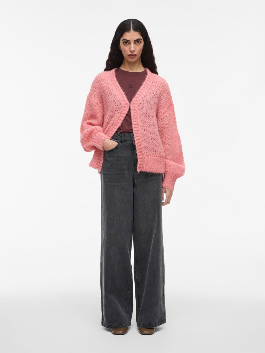 VILA WOOL BLEND KNITTED CARDIGAN, Peach Blossom, highres - 14108780_PeachBlossom_005.jpg