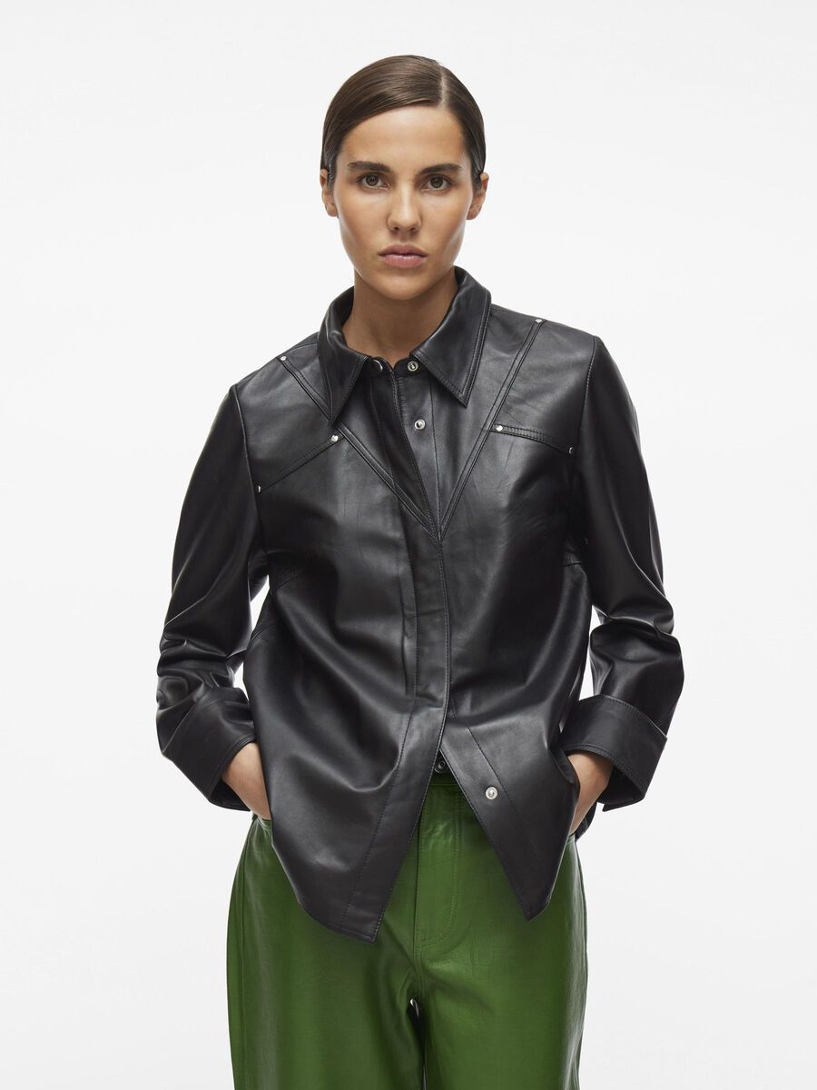 VILA LEATHER SHIRT, Meteorite, highres - 14104132_Meteorite_003.jpg
