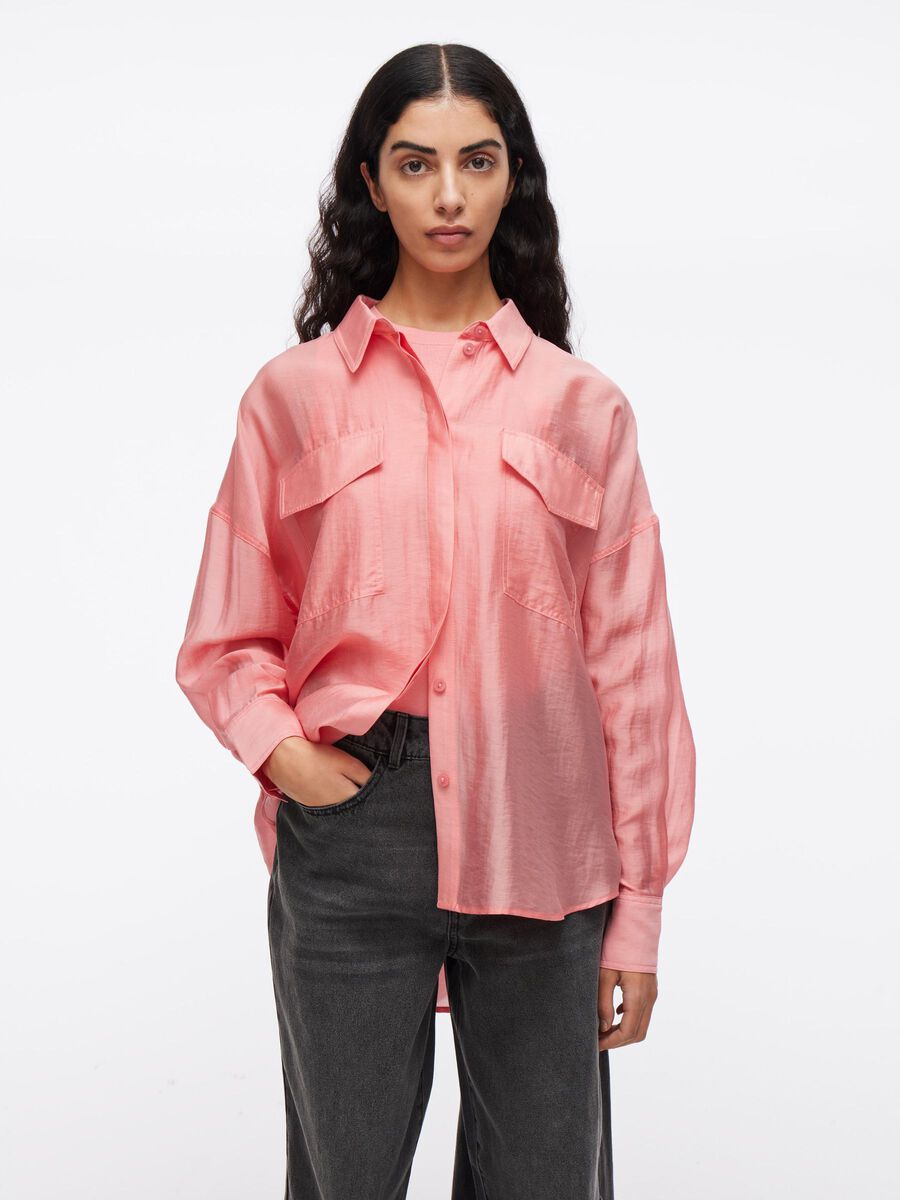 VILA OVERSIZED LONG SLEEVED SHIRT, Peach Blossom, highres - 14107743_PeachBlossom_003.jpg