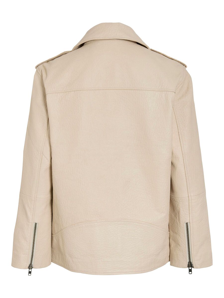 VILA BIKER LEATHER JACKET, Birch, highres - 14111814_Birch_002.jpg