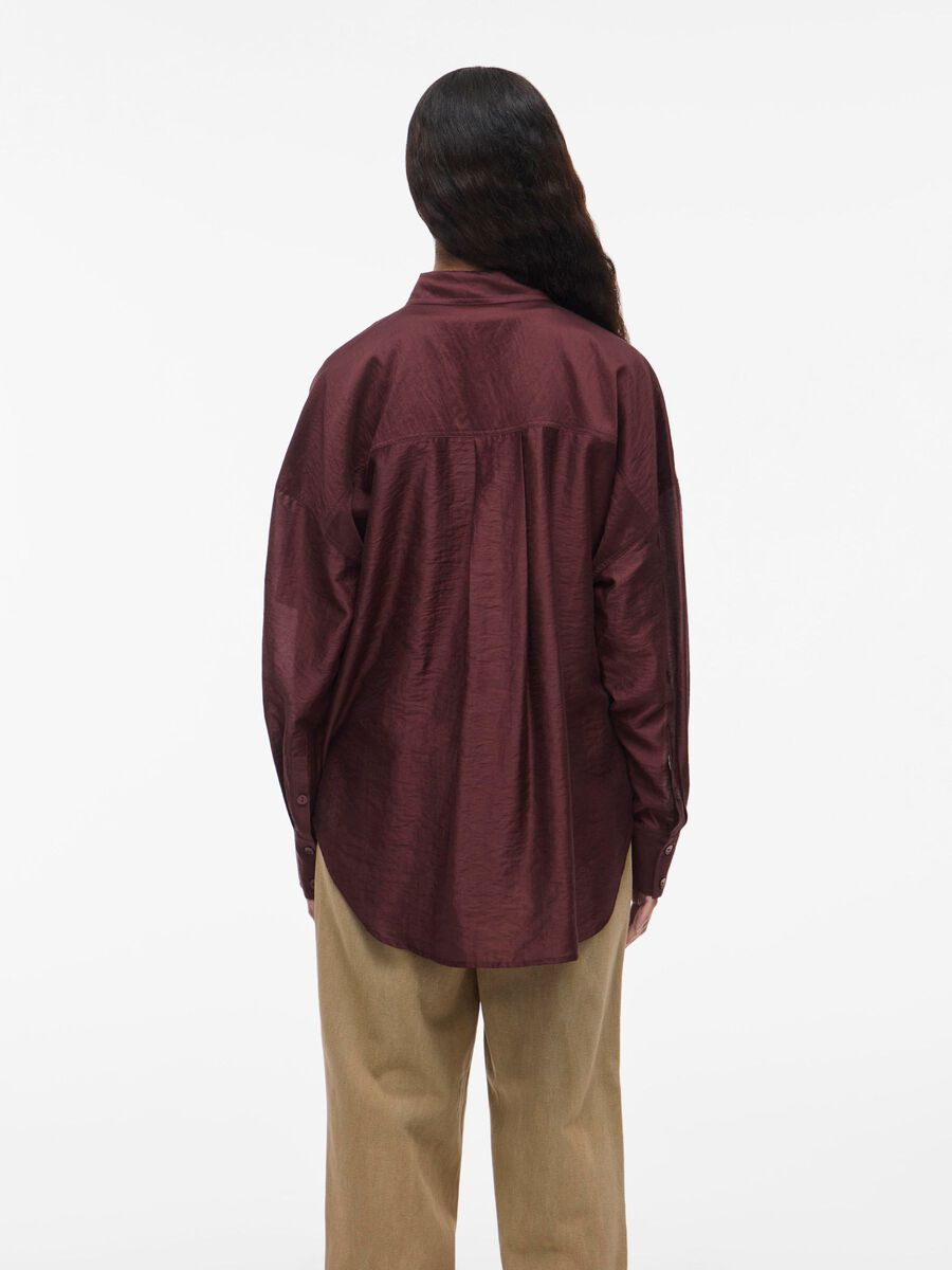 VILA OVERSIZED LONG SLEEVED SHIRT, Decadent Chocolate, highres - 14107743_DecadentChocolate_004.jpg