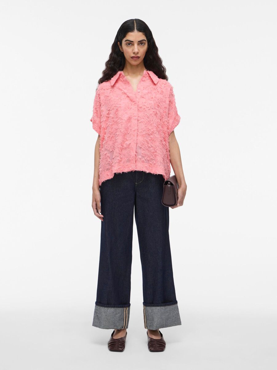 VILA SHORT SLEEVED SHIRT, Peach Blossom, highres - 14108772_PeachBlossom_005.jpg