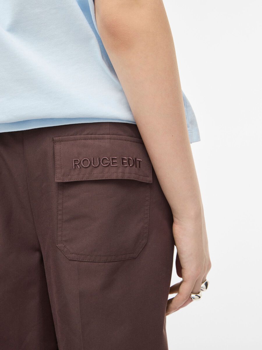 Carousel image - MID-WAIST WIDE-LEG TROUSERS, Seal Brown | 3