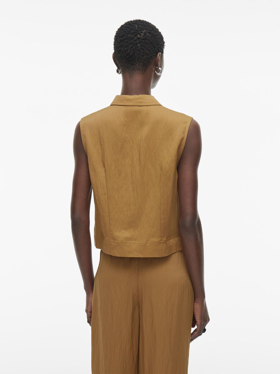 VILA SLEEVELESS SHIRT, Bone Brown, highres - 14105911_BoneBrown_004.jpg
