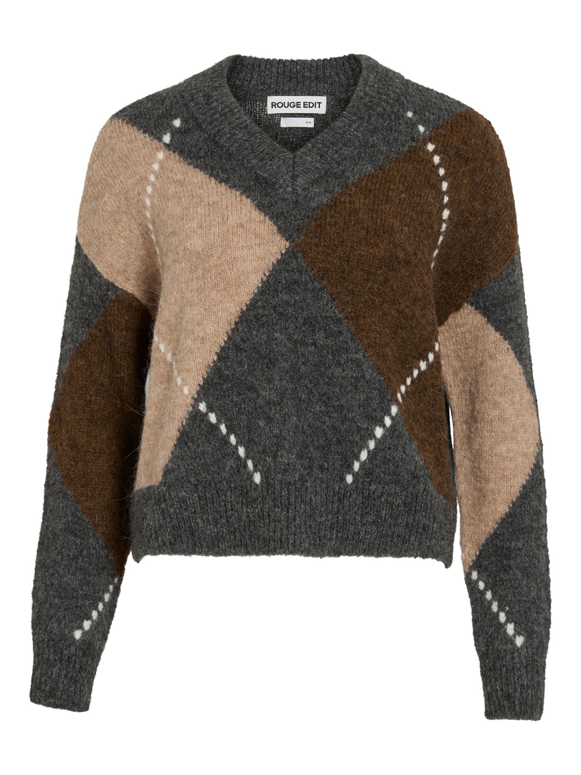 Carousel image - V-NECK KNITTED PULLOVER, Dark Grey Melange | 5