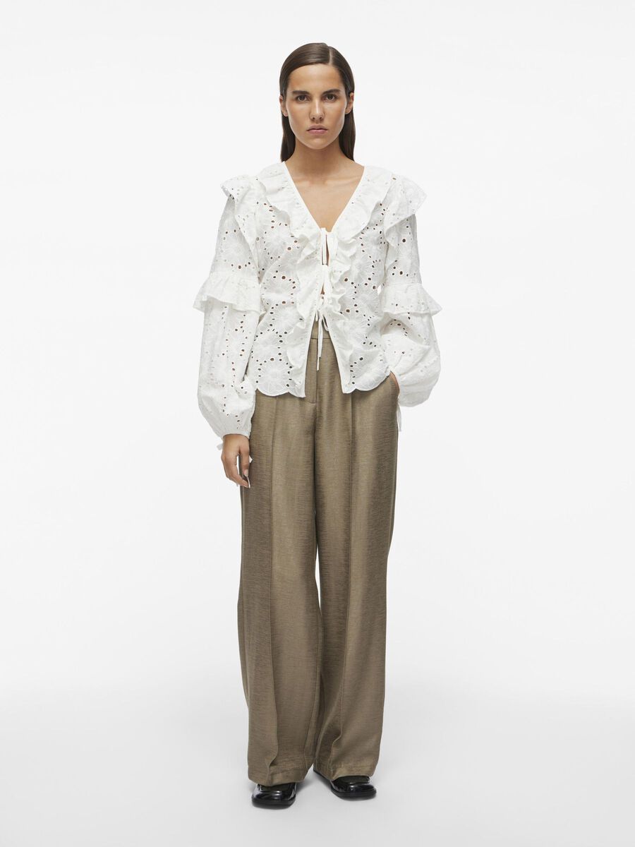 VILA TIE FRONT LONG SLEEVED TOP, Cloud Dancer, highres - 14105659_CloudDancer_005.jpg
