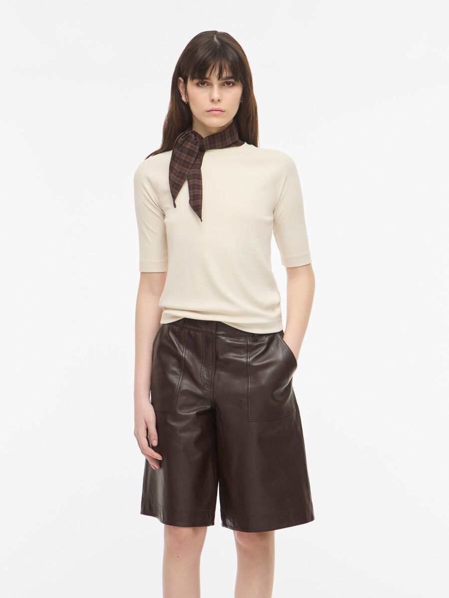Carousel image - ROUND NECK SHORT SLEEVED TOP, Birch | 1