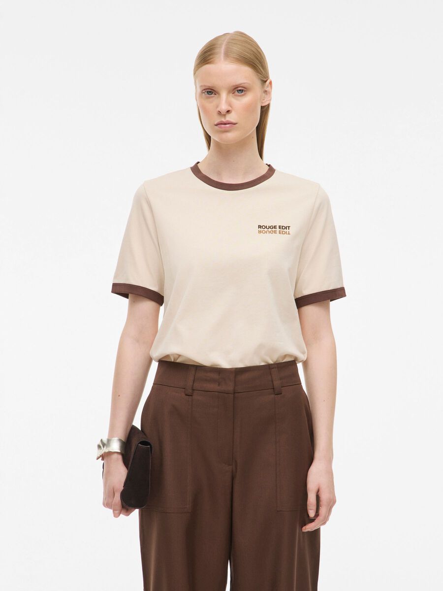 Product tile image - ROUND NECK T-SHIRT, Oatmeal | 14110283_Oatmeal_1221869