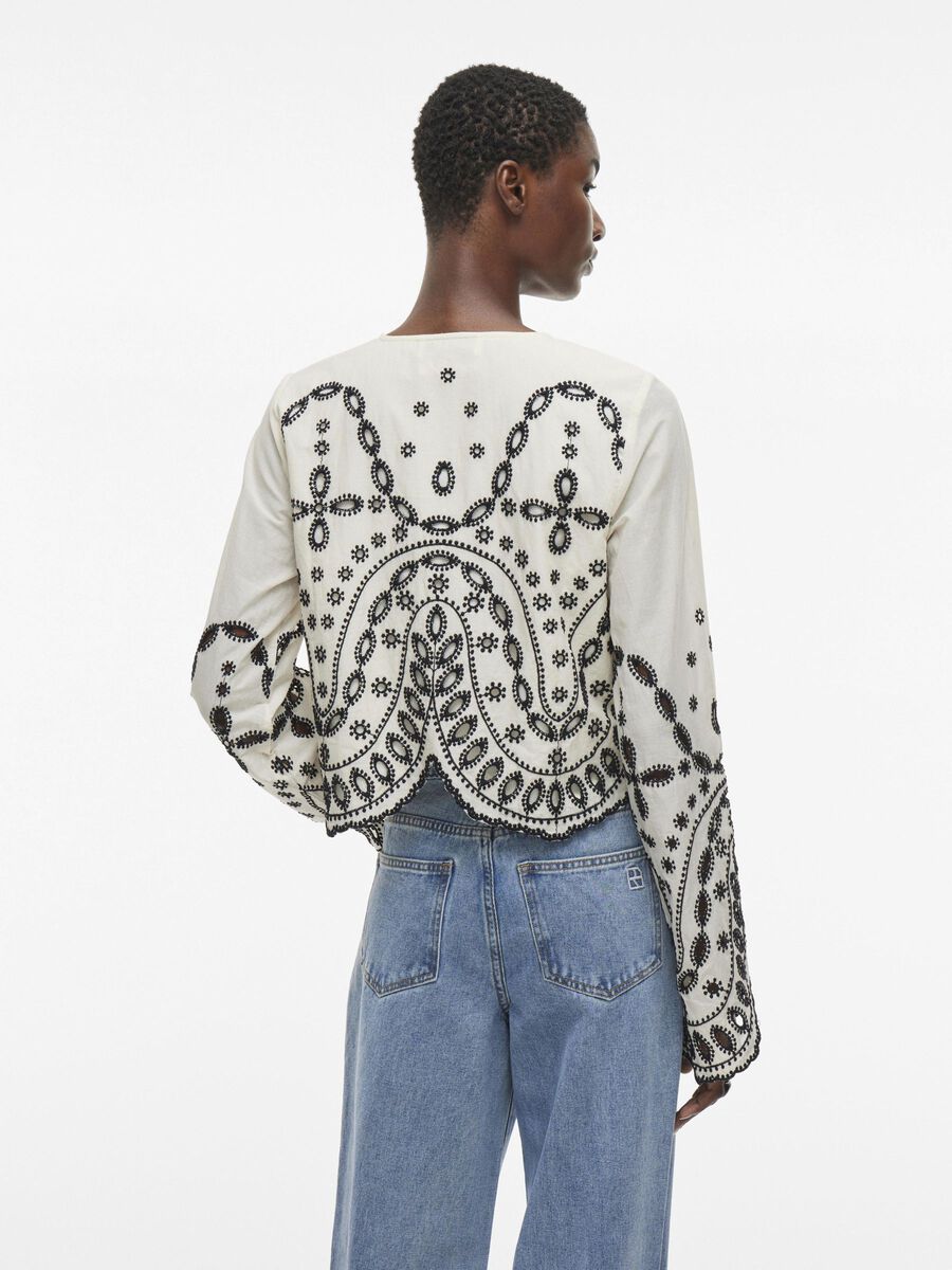 VILA TIE FRONT LONG SLEEVED TOP, Birch, highres - 14105723_Birch_1175686_004.jpg