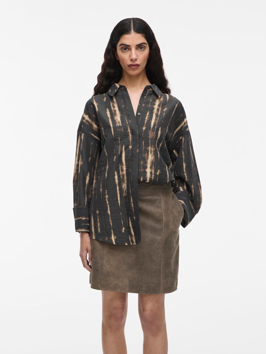 VILA PRINTED LONG SLEEVED SHIRT, Meteorite, highres - 14109368_Meteorite_1207600_003.jpg