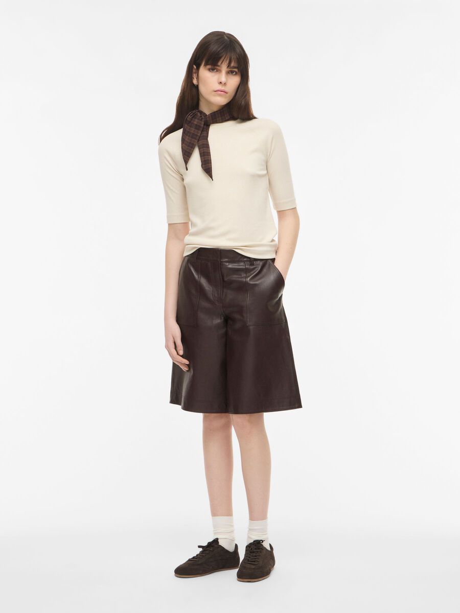 Product tile image - LEATHER CULOTTES, Seal Brown | 14116207_SealBrown