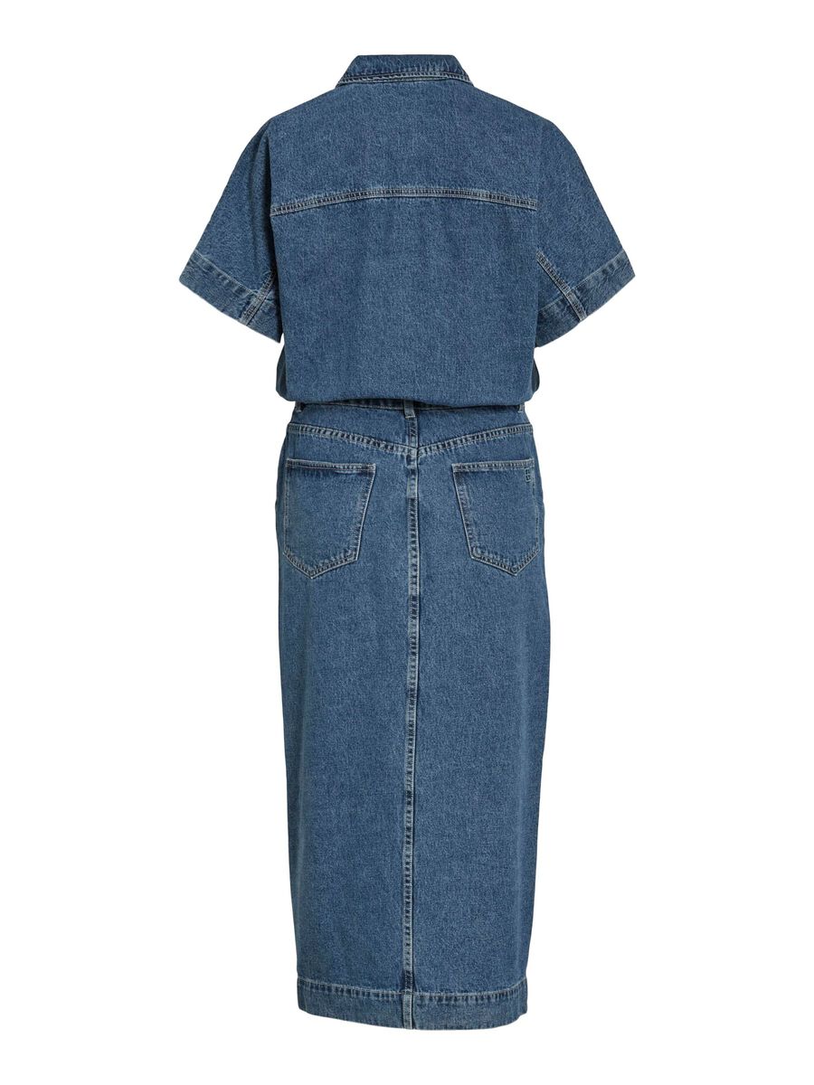 VILA MIDI DENIM DRESS, Dark Medium Blue Denim, highres - 14107752_DarkMediumBlueDenim_002.jpg