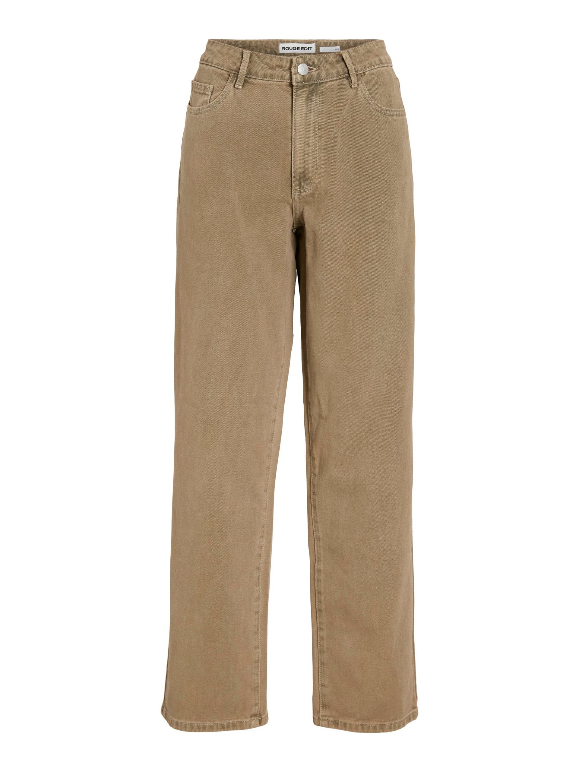 Carousel image - MID-WAIST STRAIGHT FIT JEANS, Petrified Oak | 5