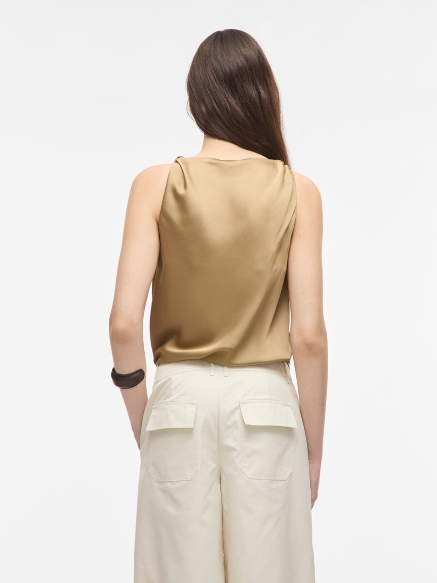 Carousel image - BOATNECK SLEEVELESS TOP, Petrified Oak | 2