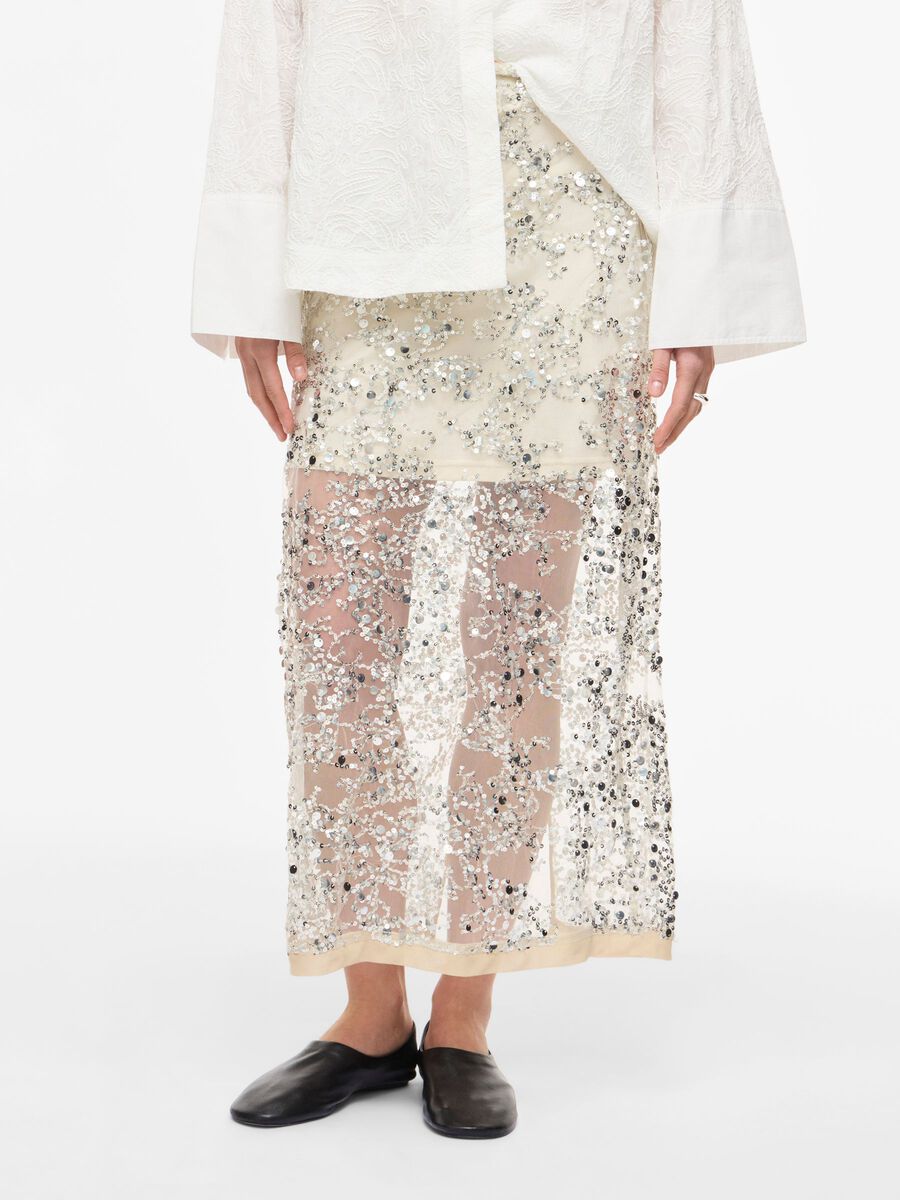 Product tile image - SEQUIN MAXI SKIRT, Silver | 14114518_Silver_1259462