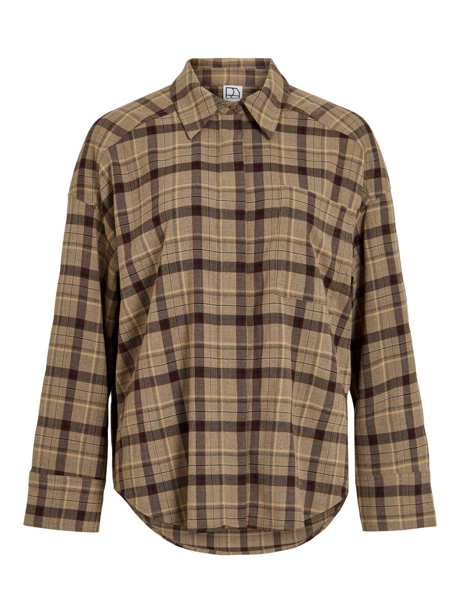 Product tile image - CHECKED  LONG SLEEVED SHIRT, Pelican | 14118074_Pelican_1307033