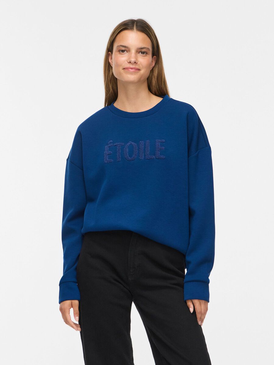 Carousel image 1 VIREFLECT ROUND NECK LONG SLEEVED SWEATSHIRT, Navy Peony