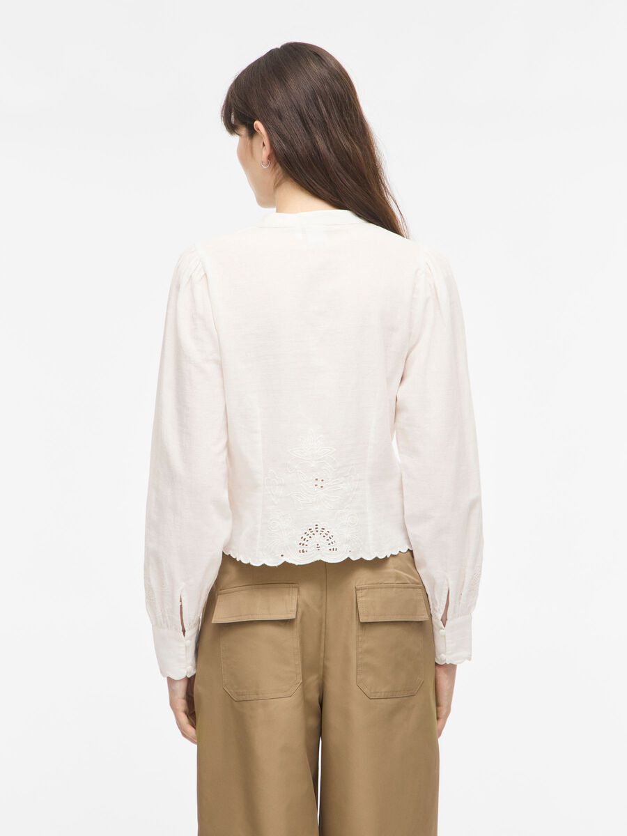 Carousel image - V-NECK LONG SLEEVED SHIRT, Cloud Dancer | 2