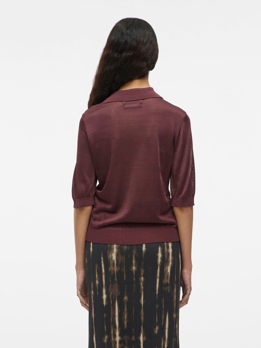 VILA KNITTED POLO SHIRT, Decadent Chocolate, highres - 14107741_DecadentChocolate_004.jpg