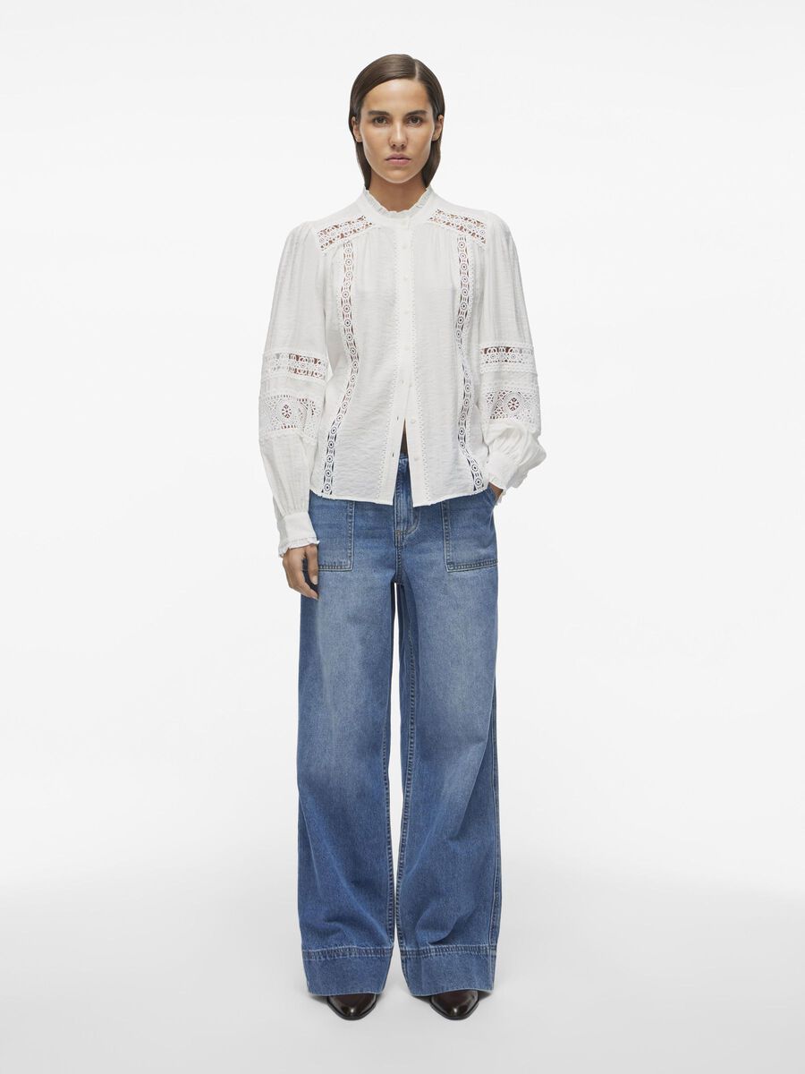 VILA MANDARIN COLLAR LONG SLEEVED SHIRT, Cloud Dancer, highres - 14104525_CloudDancer_005.jpg