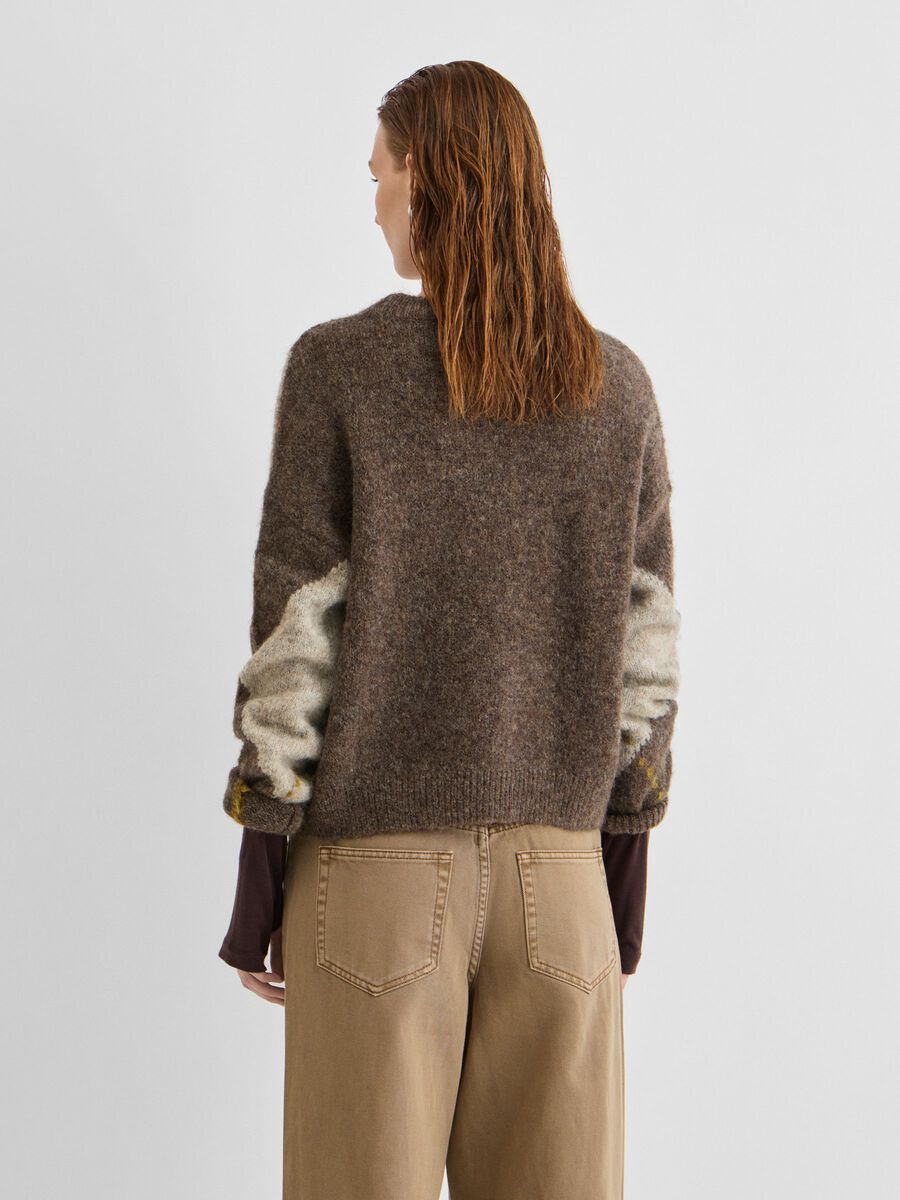 Carousel image 2 ROUND NECK KNITTED PULLOVER, Canteen