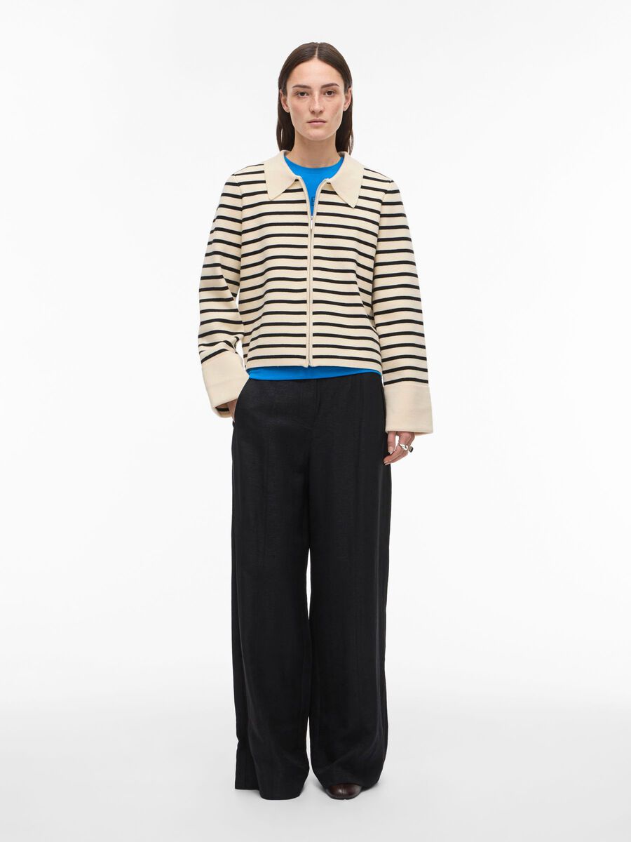Product tile image - STRIPED KNITTED CARDIGAN, Birch | 14113199_Birch_1248540