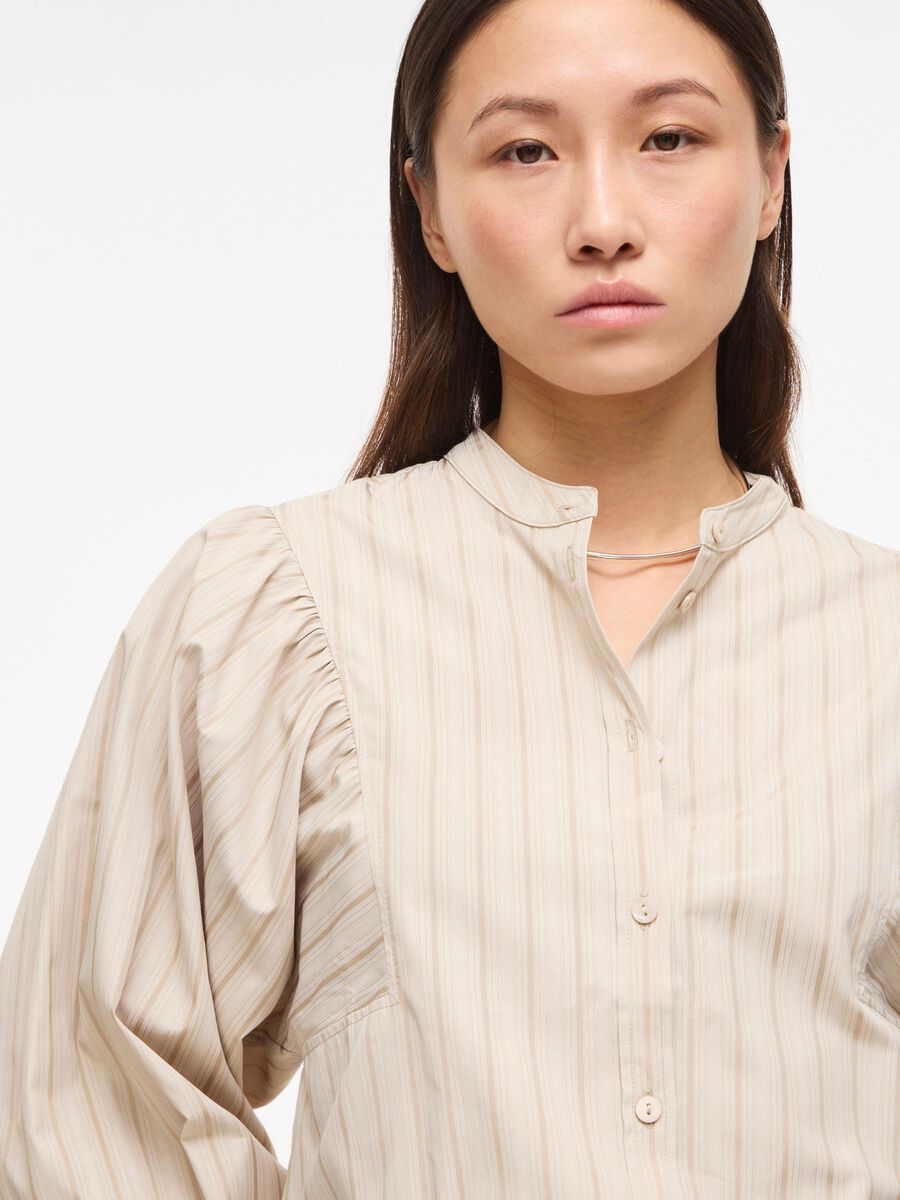 Carousel image - MANDARIN COLLAR LONG SLEEVED SHIRT, Petrified Oak | 3