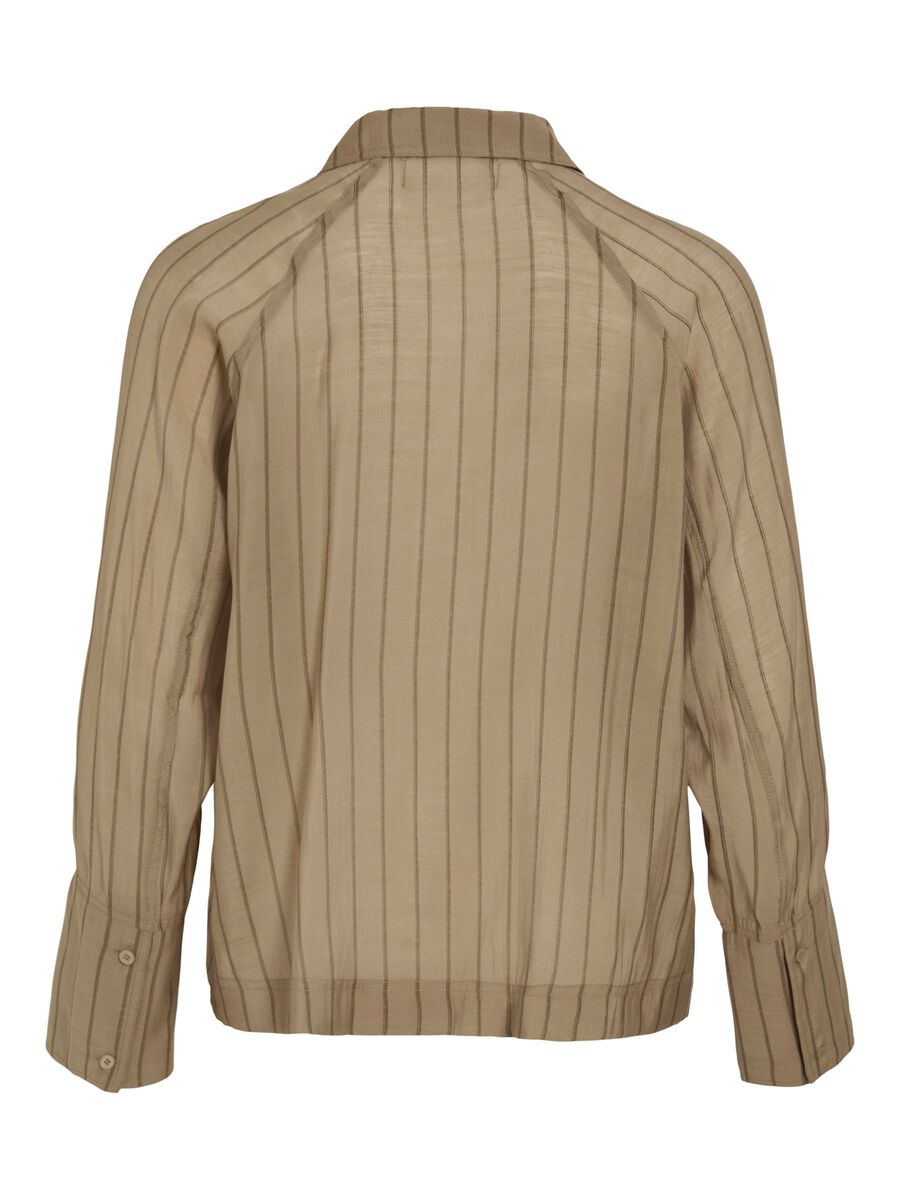 VILA STRIPED LONG SLEEVED SHIRT, Petrified Oak, highres - 14108514_PetrifiedOak_002.jpg