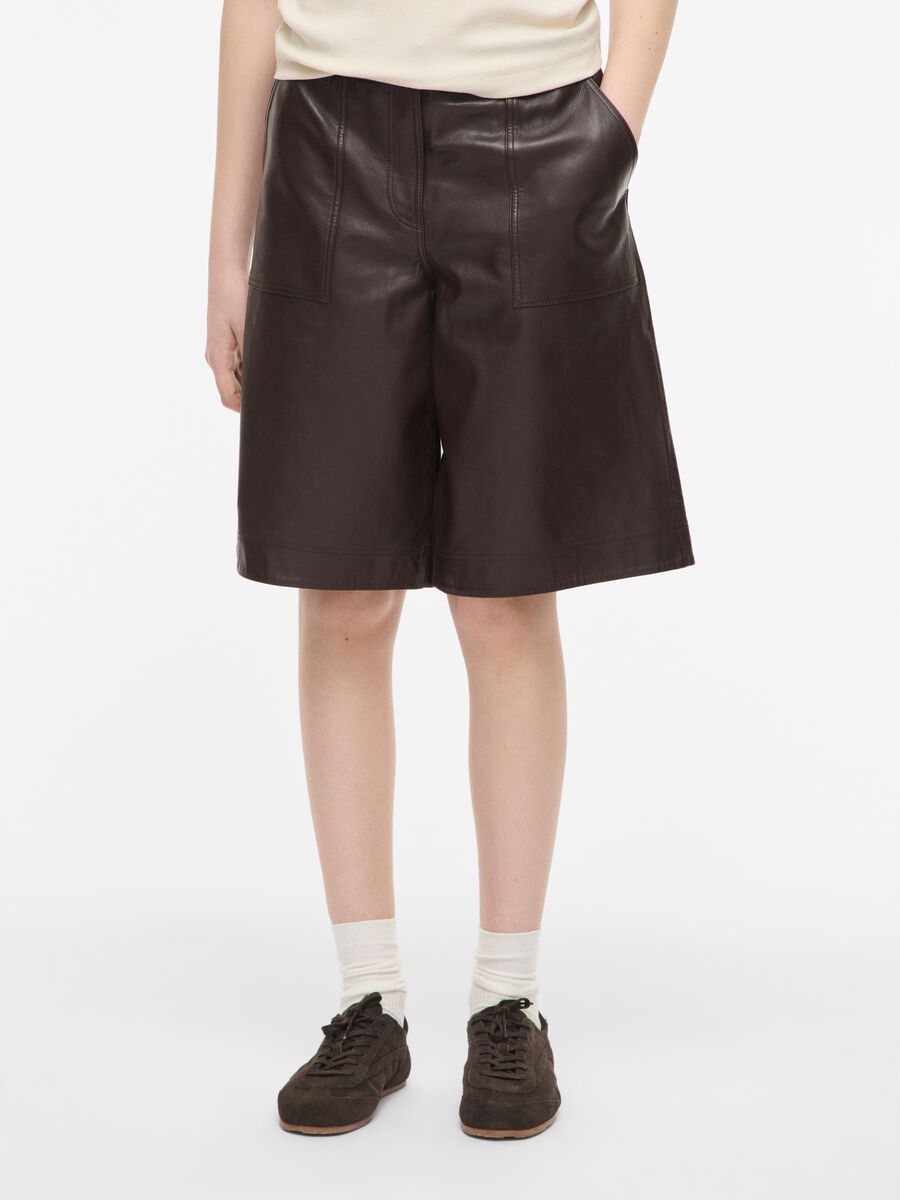 Product tile image - LEATHER CULOTTES, Seal Brown | 14116207_SealBrown