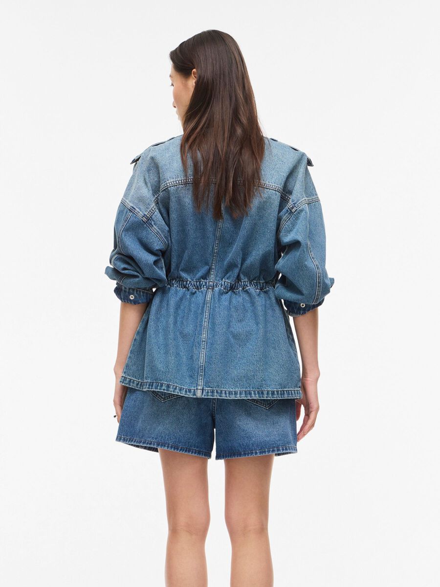 Carousel image - BUTTONED DENIM JACKET, Dark Medium Blue Denim | 2