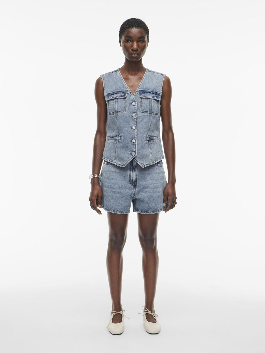 VILA DENIM WAISTCOAT, Light Blue Denim, highres - 14105751_LightBlueDenim_005.jpg