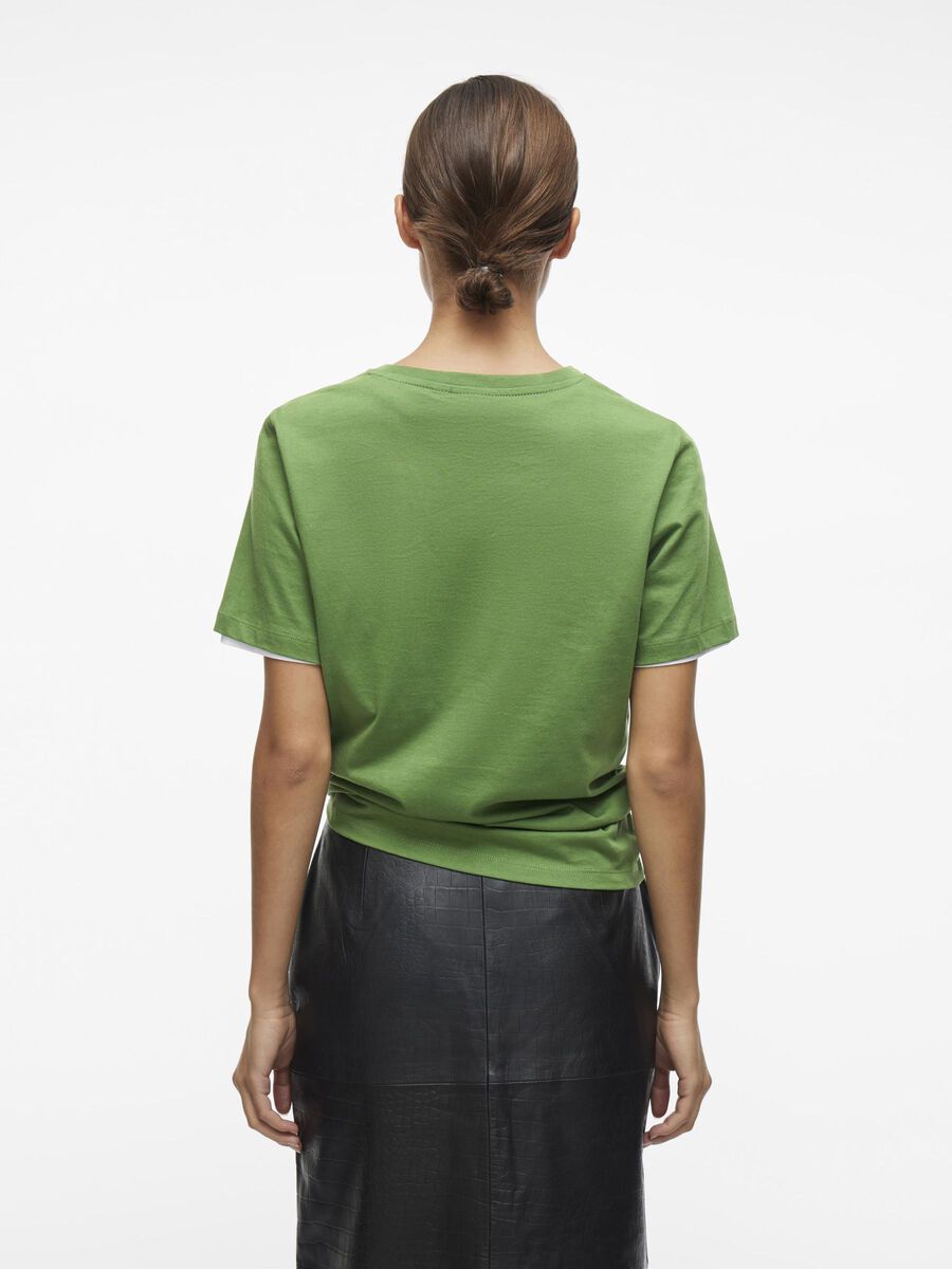 VILA COTTON T-SHIRT, Artichoke Green, highres - 14100937_ArtichokeGreen_004.jpg
