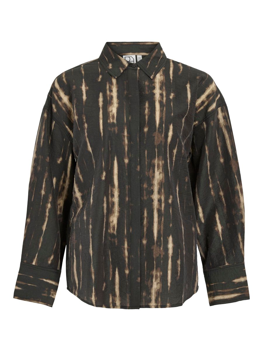 VILA PRINTED LONG SLEEVED SHIRT, Meteorite, highres - 14109368_Meteorite_1207600_001.jpg