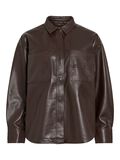 Product image thumbnail - LONG SLEEVED LEATHER SHIRT, Chicory Coffee | 5