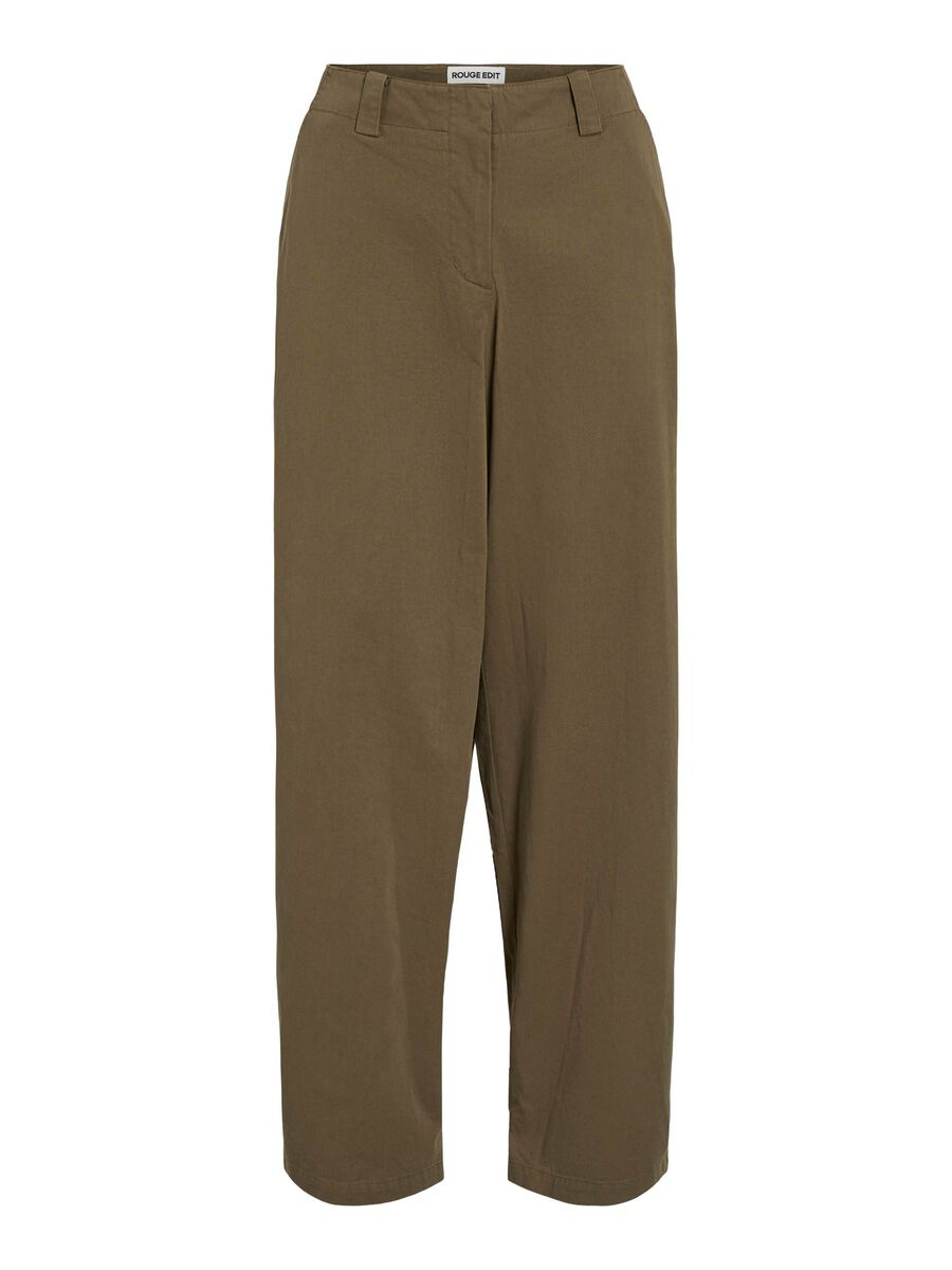 VILA MID-WAIST TROUSERS, Dark Olive, highres - 14108480_DarkOlive_001.jpg