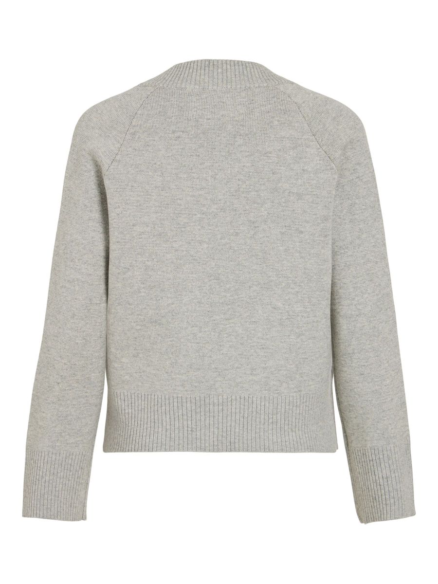 Carousel image 2 V-NECK KNITTED PULLOVER, Light Grey Melange