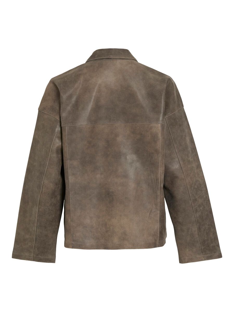 VILA LEATHER OVERSHIRT, Petrified Oak, highres - 14107784_PetrifiedOak_002.jpg
