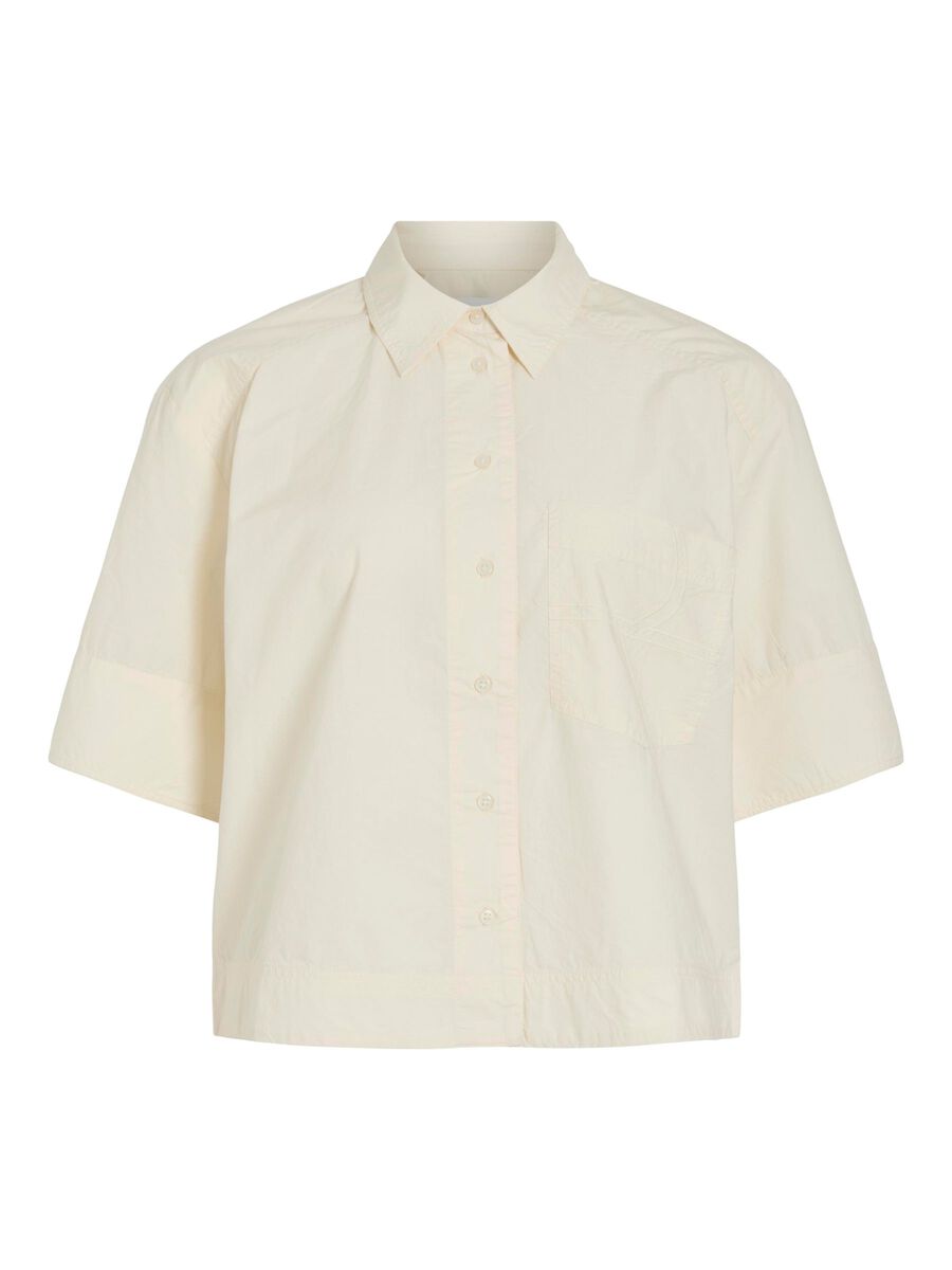 VILA SHORT SLEEVED SHIRT, Birch, highres - 14108183_Birch_001.jpg