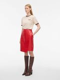 Product image thumbnail - LEATHER MINI SKIRT, Chinese Red | 4